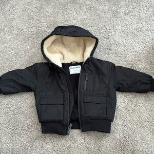 Winter coat with fleece hood